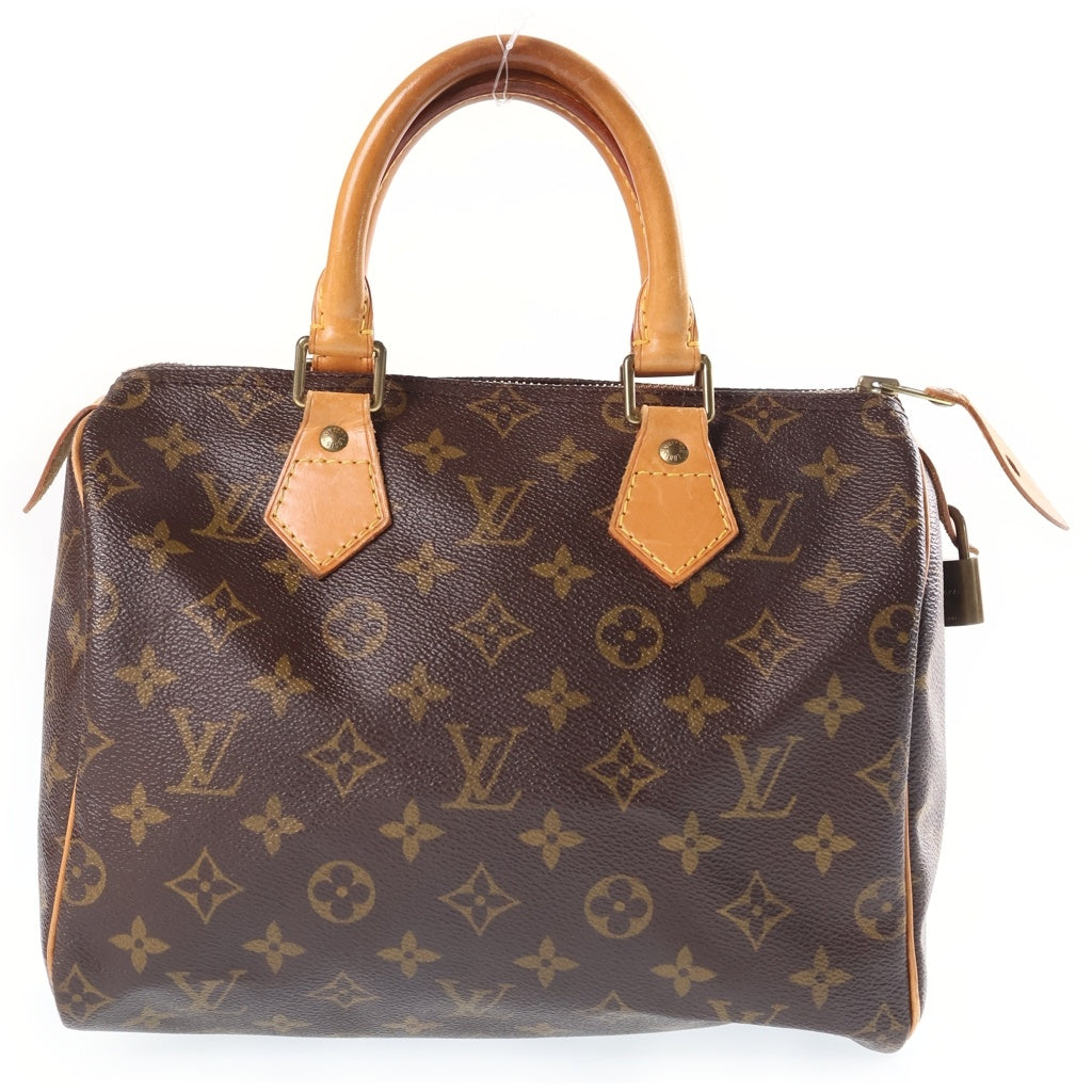 LOUIS VUITTON(ルイヴィトン) モノグラム スピーディ25 ハンドバッグ ミニボストンバッグ ブラウン レザー×PVC M41528 ゴールド金具 レディース
