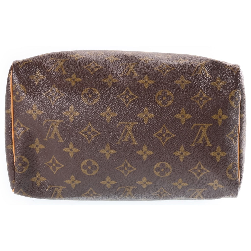 LOUIS VUITTON(ルイヴィトン) モノグラム スピーディ25 ハンドバッグ ミニボストンバッグ ブラウン レザー×PVC M41528 ゴールド金具 レディース