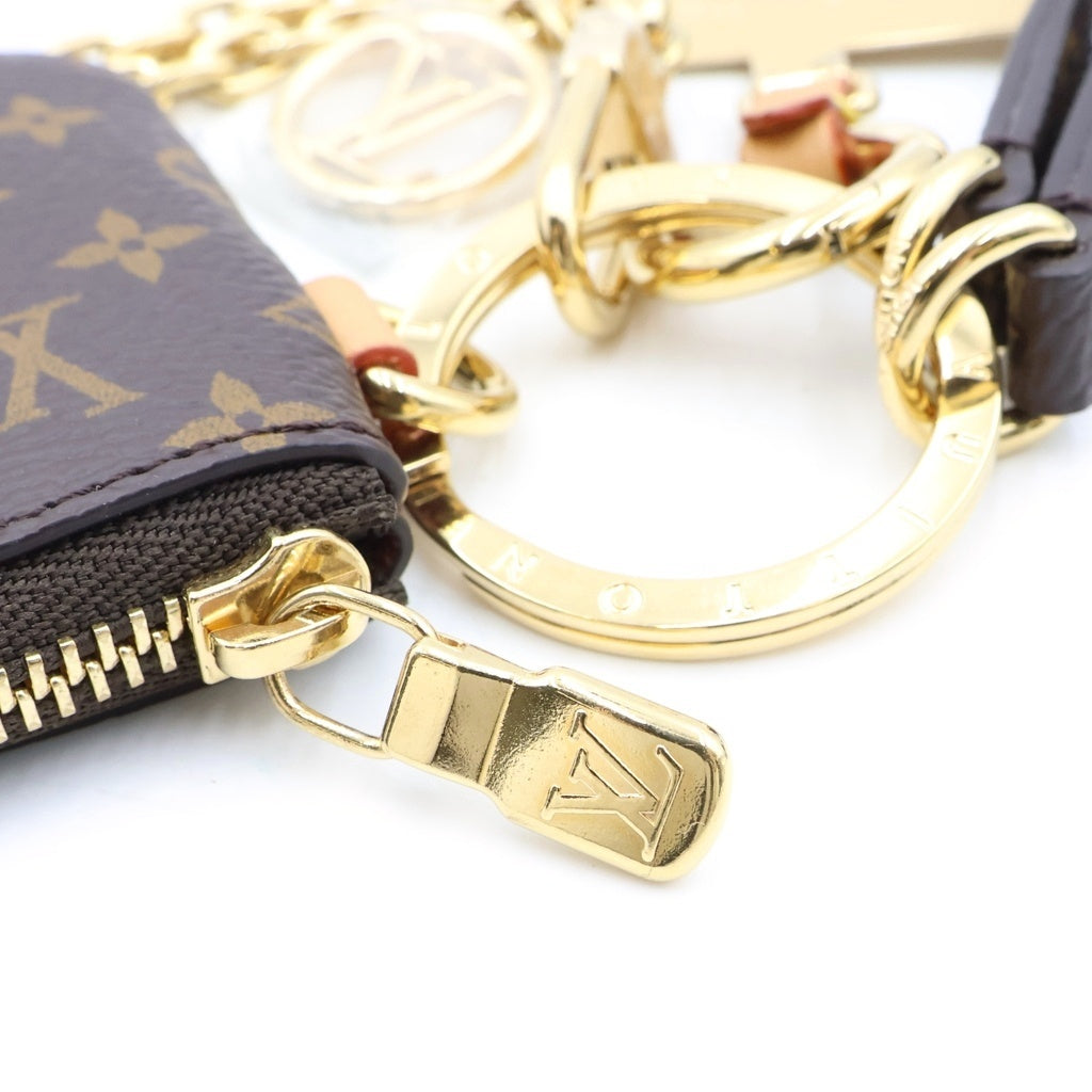 LOUIS VUITTON(ルイヴィトン) モノグラム フォン ホルダー バッグチャーム 小物入れ ブラウン PVCレザー M26898 ゴールド金具