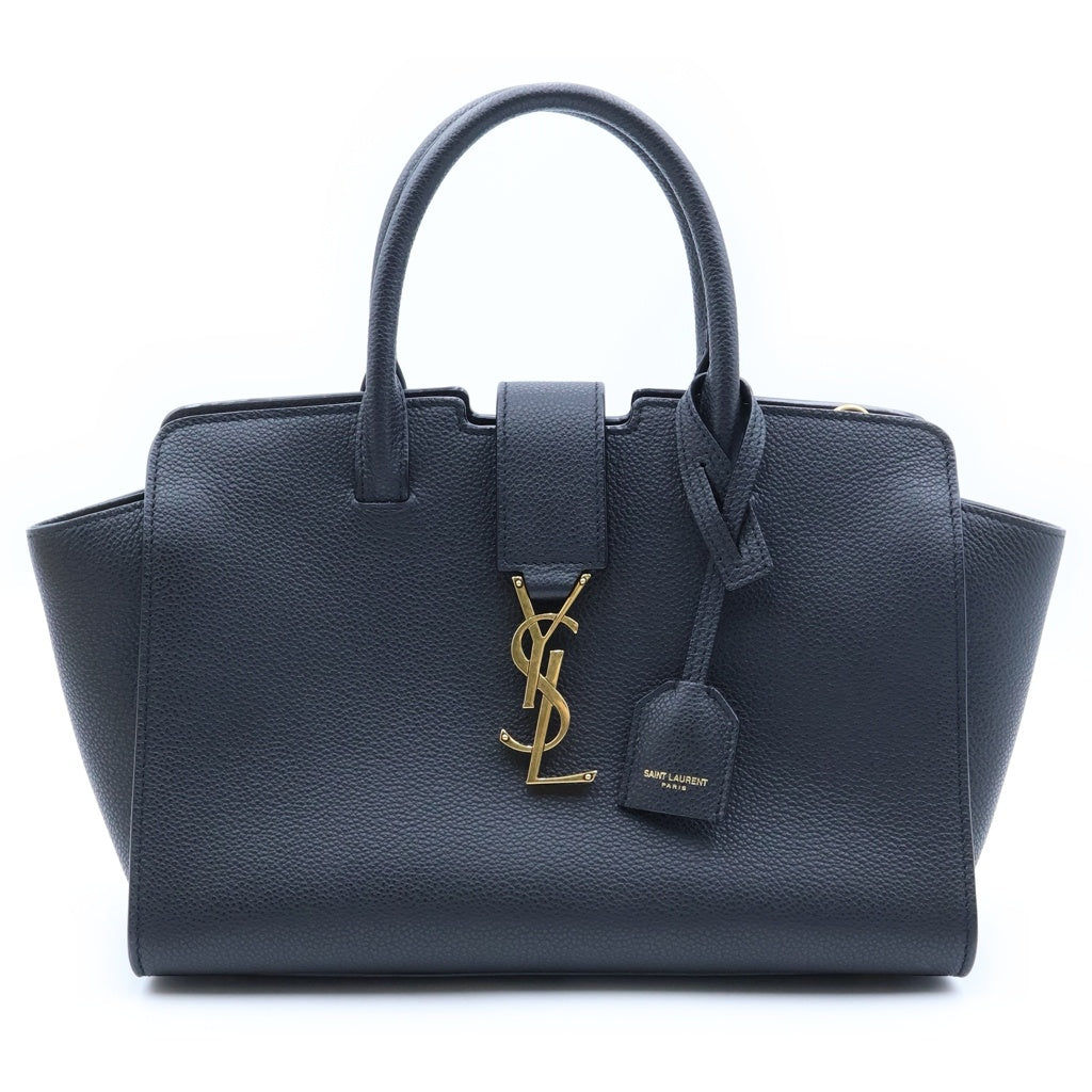 SAINT LAURENT PARIS(サンローランパリ) ベイビーダウンタウンカバス 2WAYハンドバッグ ショルダーバッグ ブラック レザー 635346 ゴールド金具 レディース