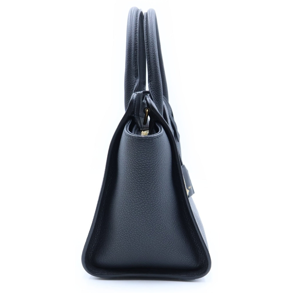 SAINT LAURENT PARIS(サンローランパリ) ベイビーダウンタウンカバス 2WAYハンドバッグ ショルダーバッグ ブラック レザー 635346 ゴールド金具 レディース