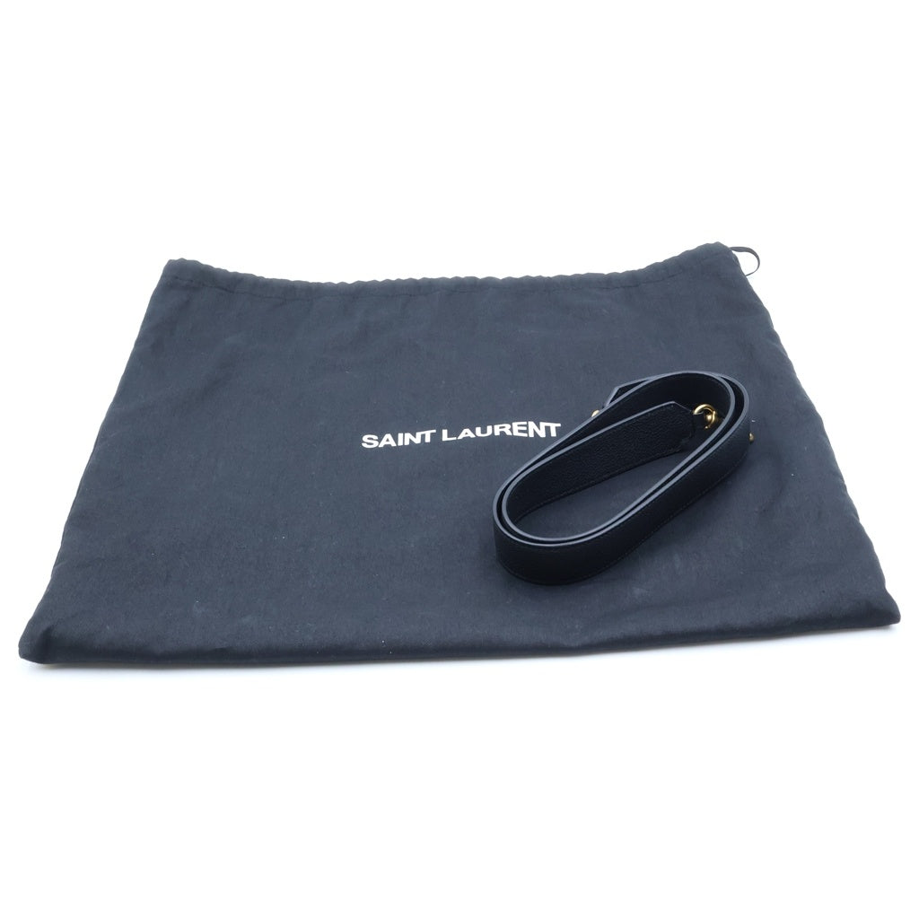 SAINT LAURENT PARIS(サンローランパリ) ベイビーダウンタウンカバス 2WAYハンドバッグ ショルダーバッグ ブラック レザー 635346 ゴールド金具 レディース