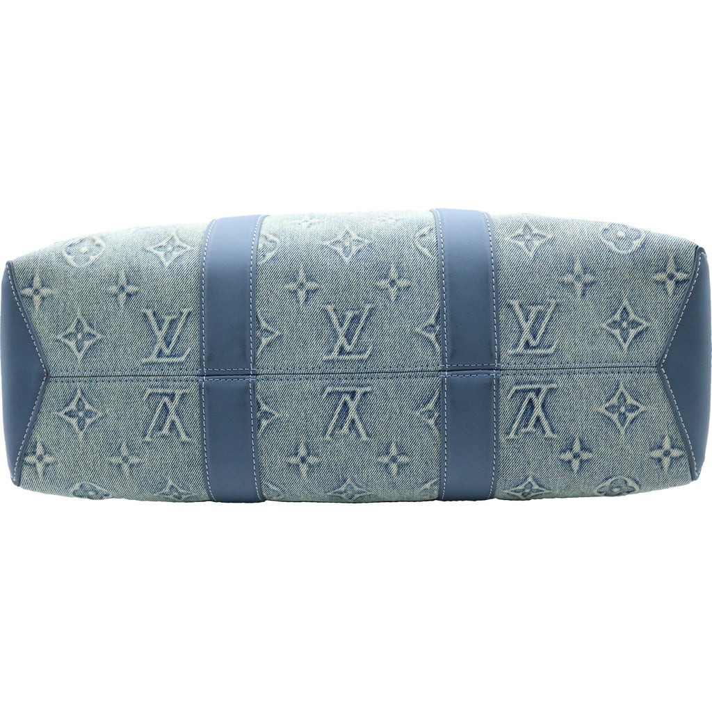 LOUIS VUITTON(ルイヴィトン) モノグラムウォッシュデニム ウィークエンド トートNM 2WAYハンドバッグ トートバッグ ショルダーバッグ インディゴブルー レザー×デニム M22537 シルバー金具 レディース