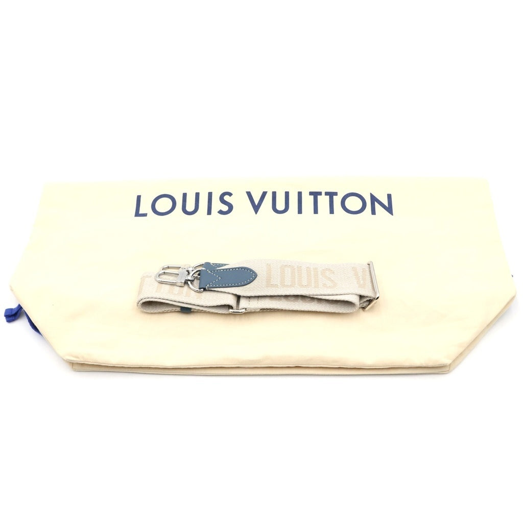 LOUIS VUITTON(ルイヴィトン) モノグラムウォッシュデニム ウィークエンド トートNM 2WAYハンドバッグ トートバッグ ショルダーバッグ インディゴブルー レザー×デニム M22537 シルバー金具 レディース