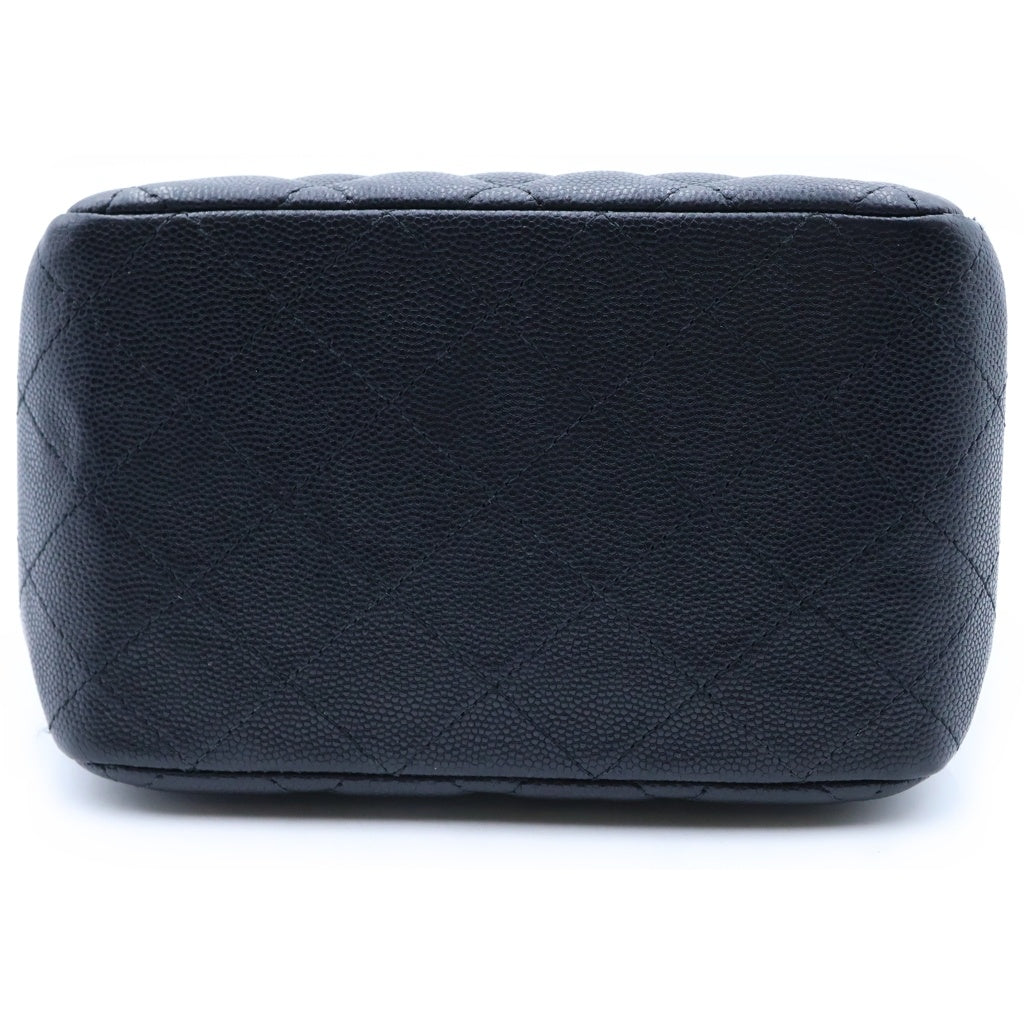 CHANEL(シャネル) マトラッセ ミニチェーン バケットバッグ ショルダーバッグ ブラック キャビアスキン AS3176 ゴールド金具 レディース