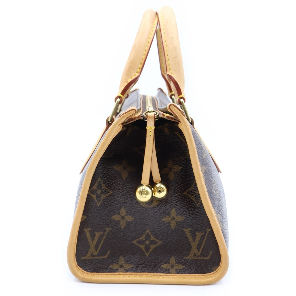 LOUIS VUITTON(ルイヴィトン) モノグラム ポパンクール ハンドバッグ ブラウン レザー×PVC M40009 ゴールド金具 レディース