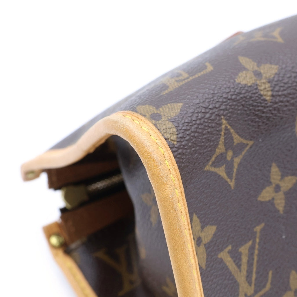 LOUIS VUITTON(ルイヴィトン) モノグラム ポパンクール ハンドバッグ ブラウン レザー×PVC M40009 ゴールド金具 レディース