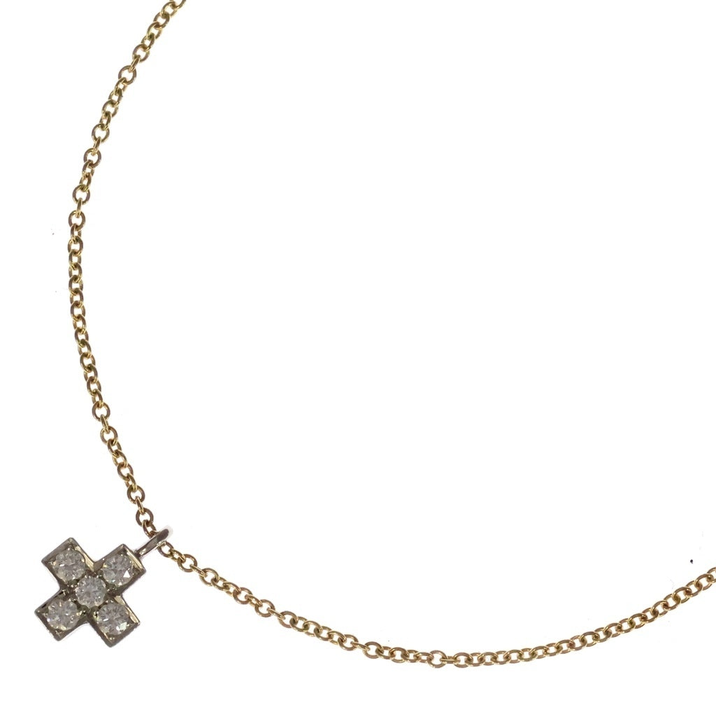 TIFFANY & Co.(ティファニー) クルシフォーム クロス ダイヤモンド ネックレス K18 PT950 ゴールド レディース
