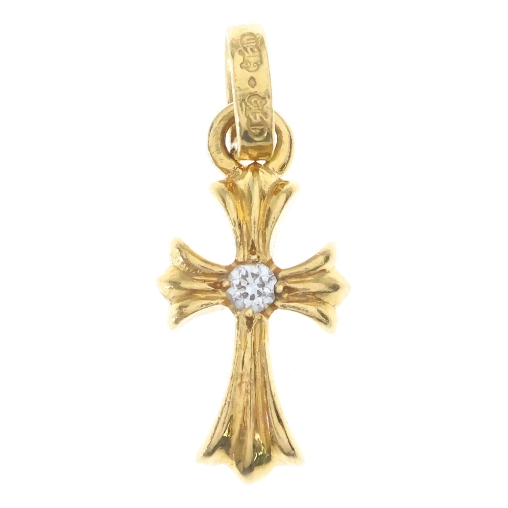 CHROME HEARTS(クロムハーツ) 22K CRS BBYFAT DIA ベイビーファットクロス 両面1ダイヤ ペンダントトップ ゴールド BCA034