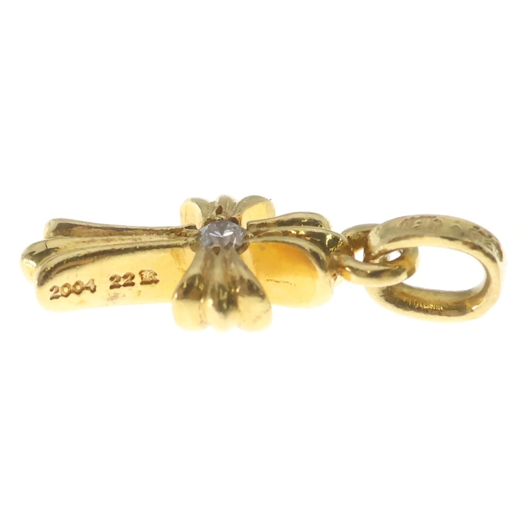 CHROME HEARTS(クロムハーツ) 22K CRS BBYFAT DIA ベイビーファットクロス 両面1ダイヤ ペンダントトップ ゴールド BCA034