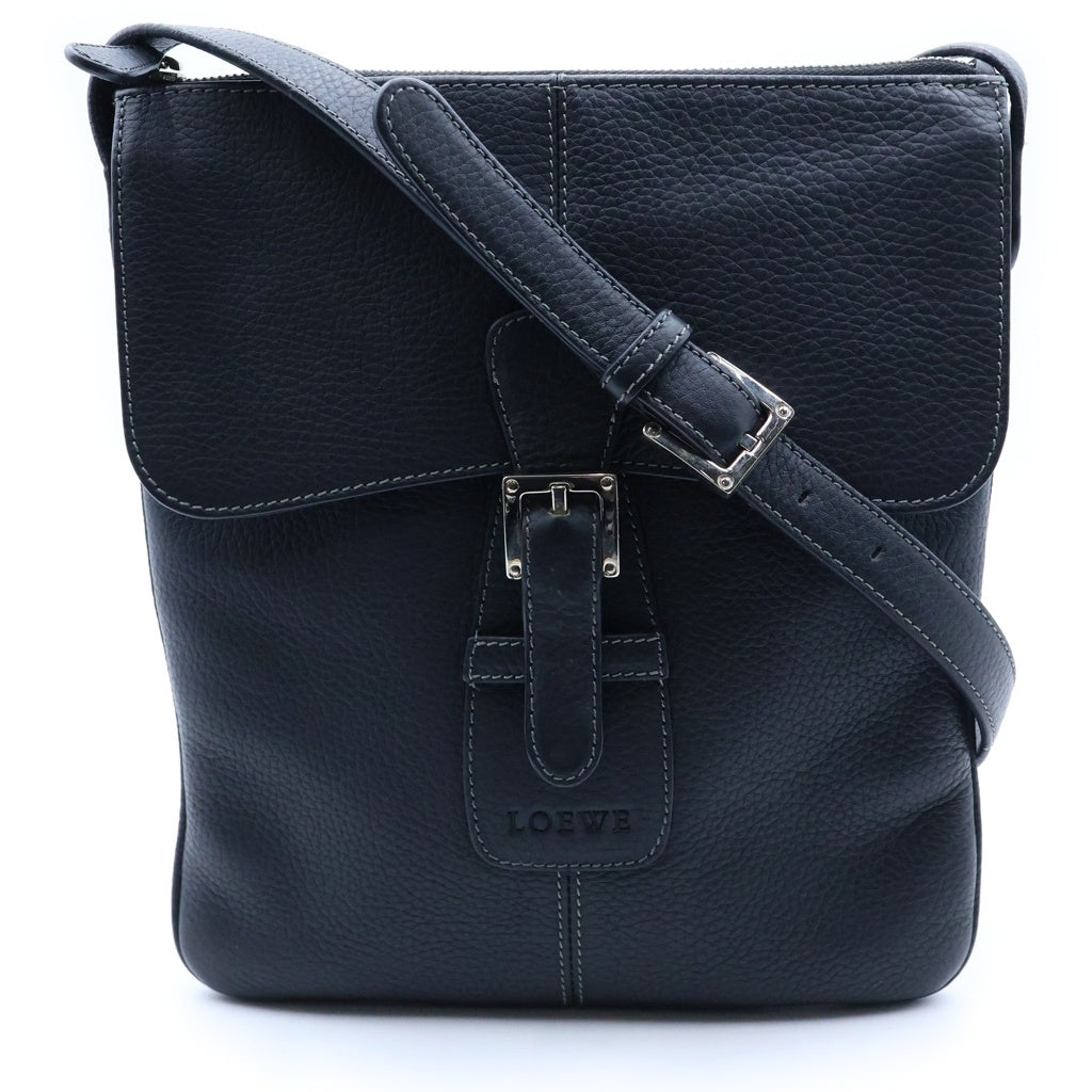 LOEWE(ロエベ) ロゴ ショルダーバッグ ブラック レザー レディース