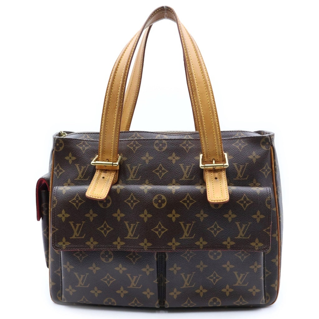 LOUIS VUITTON(ルイヴィトン) モノグラム ミュルティプリシテ ハンドバッグ トートバッグ ブラウン レザー×PVC M51162 ゴールド金具 レディース