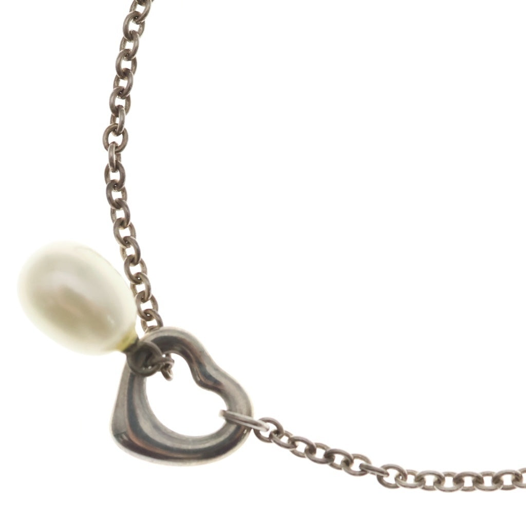 TIFFANY & Co.(ティファニー) オープンハート ラリアット ネックレス ハート パール シルバー 925 レディース