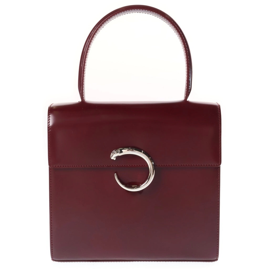 Cartier(カルティエ) パンテール ハンドバッグ 2WAY ショルダーバッグ シルバー金具 レザー ボルドー レディース