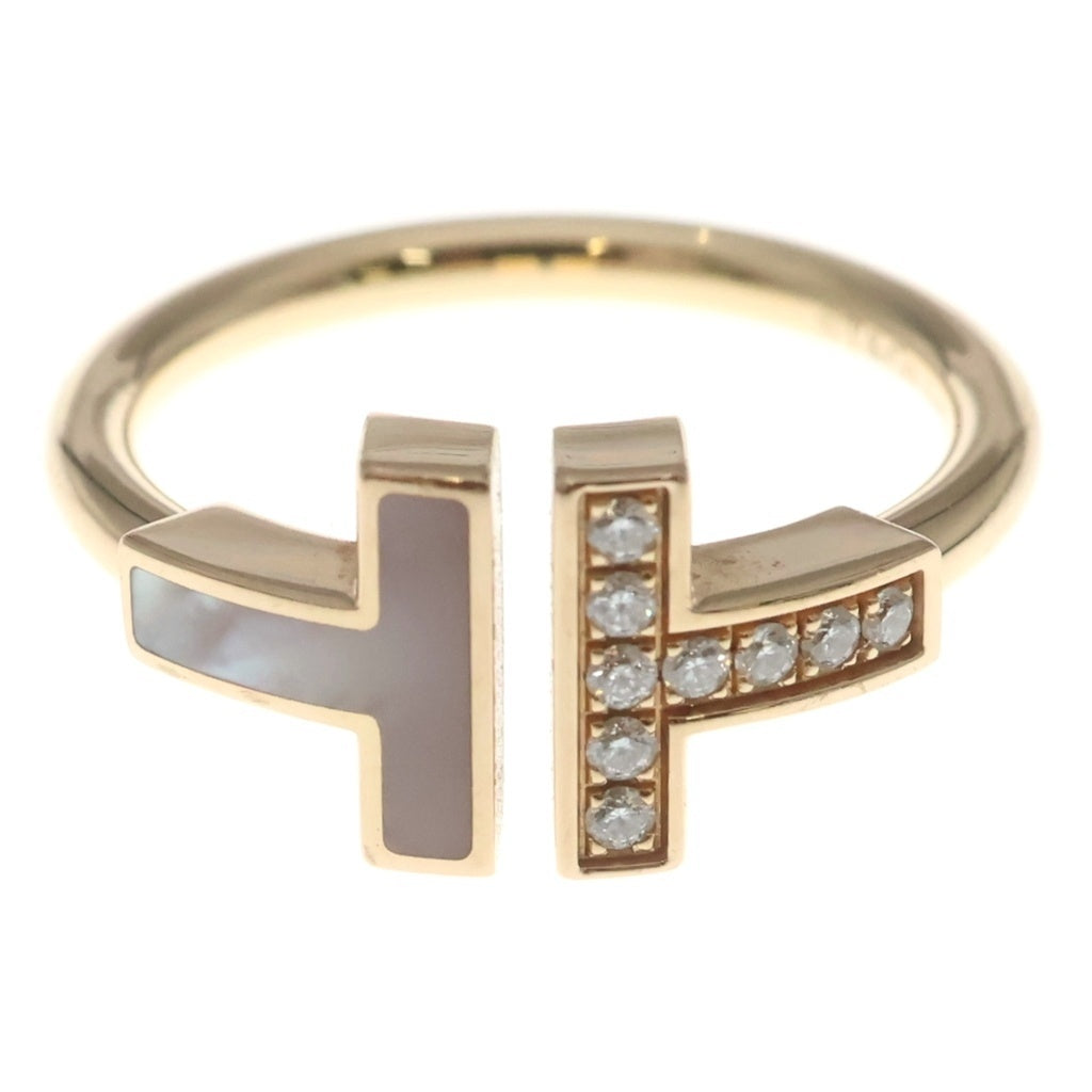 TIFFANY & Co.(ティファニー) Tワイヤー リング ダイヤ マザーオブパール K18 ピンクゴールド レディース