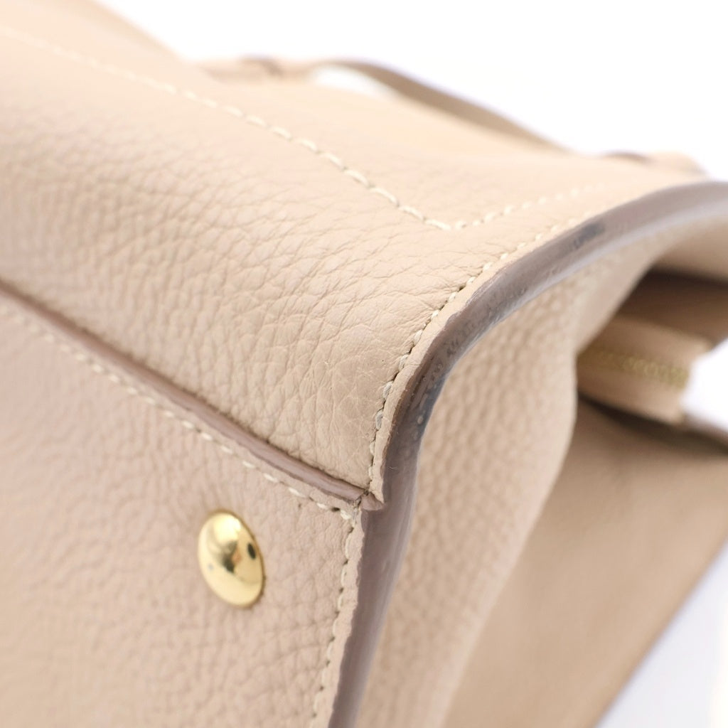 Salvatore Ferragamo(サルヴァトーレ フェラガモ) エイミー 2WAYハンドバッグ ショルダーバッグ ベージュ レザー ゴールド金具 レディース