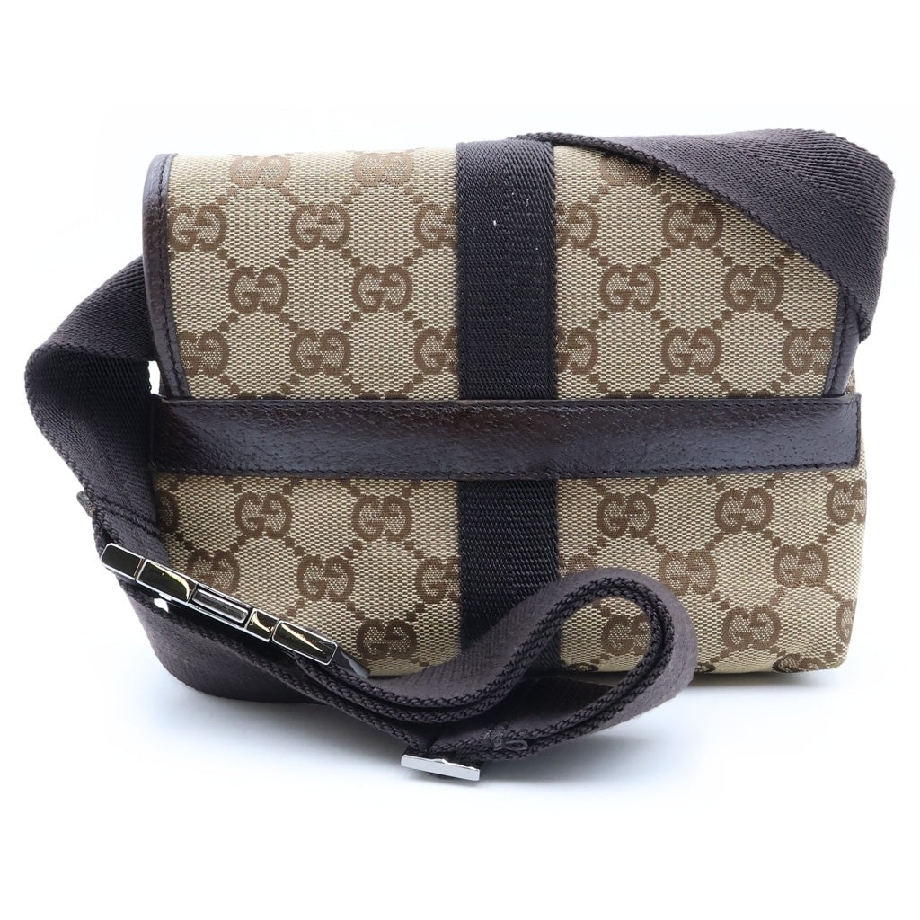 GUCCI(グッチ) GGキャンバス レザー ボディ ウエストバッグ ベージュ 131236 レディース