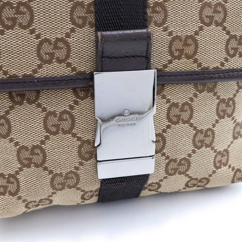 GUCCI(グッチ) GGキャンバス レザー ボディ ウエストバッグ ベージュ 131236 レディース