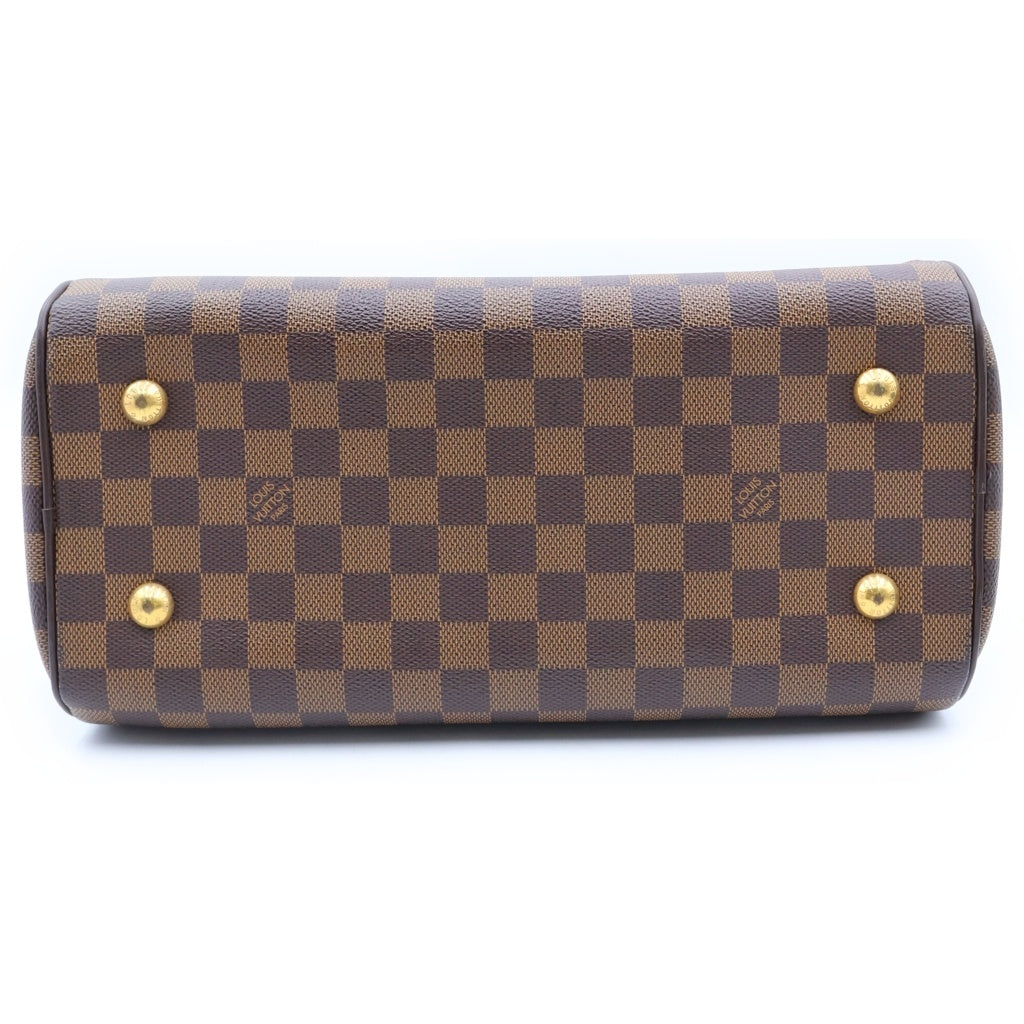 LOUIS VUITTON(ルイヴィトン) ダミエ ドゥオモ ハンドバッグ ブラウン レザー×PVC N60008 ゴールド金具 レディース