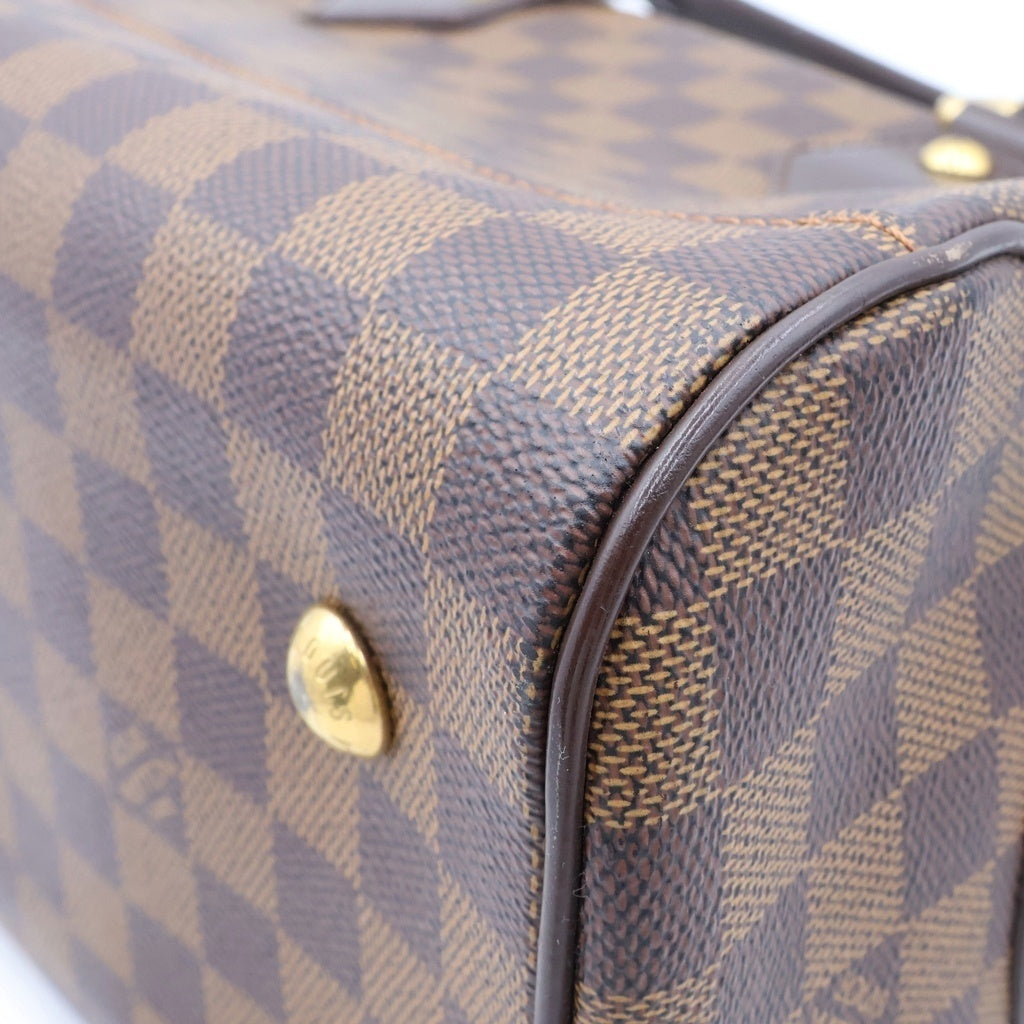 LOUIS VUITTON(ルイヴィトン) ダミエ ドゥオモ ハンドバッグ ブラウン レザー×PVC N60008 ゴールド金具 レディース