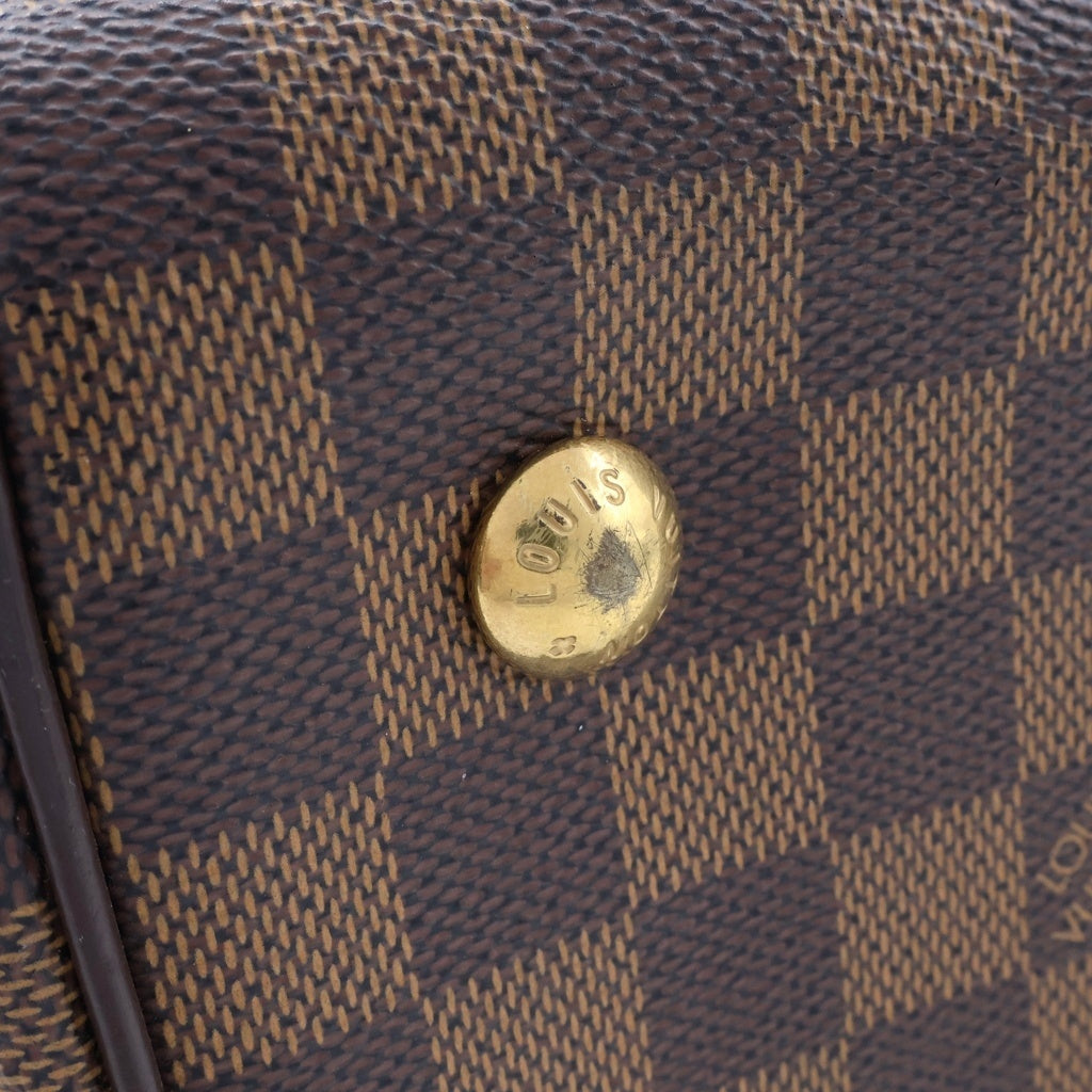 LOUIS VUITTON(ルイヴィトン) ダミエ ドゥオモ ハンドバッグ ブラウン レザー×PVC N60008 ゴールド金具 レディース