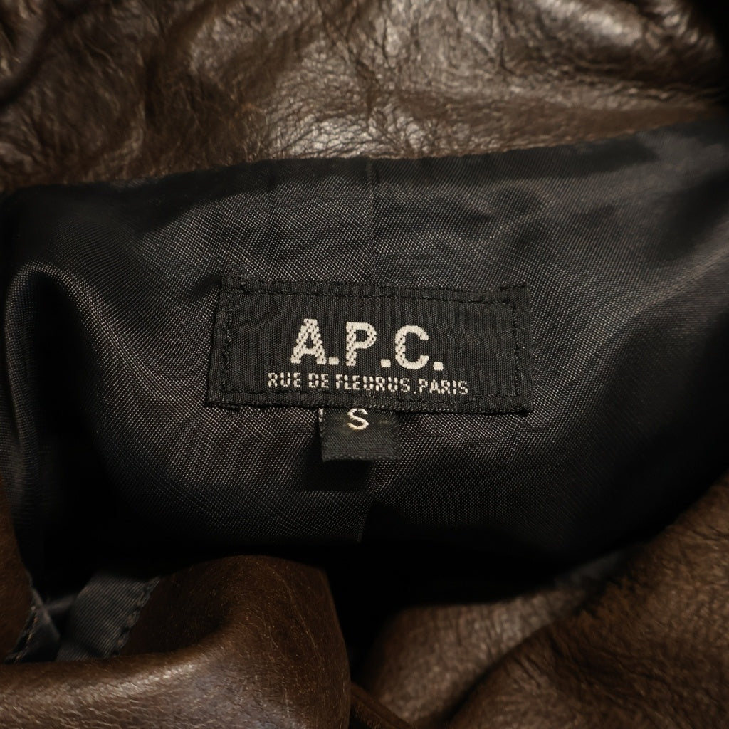 A.P.C(アーペーセー) レザー ジャケット アウター ブラウン/ブラック