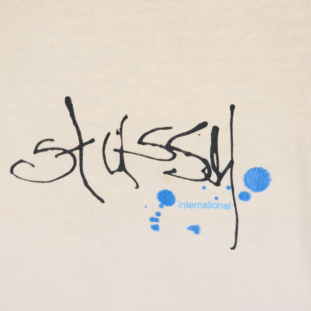 STUSSY(ステューシー) 90s OLD International S/S Tee インターナショナル 半袖Tシャツ カットソー 紺タグ ベージュ