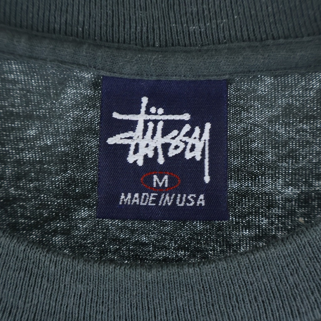 STUSSY(ステューシー) 90s OLD Block Design Tee ブロックデザイン 半袖ロゴTシャツ カットソー 紺タグ USA製 ダークグリーン
