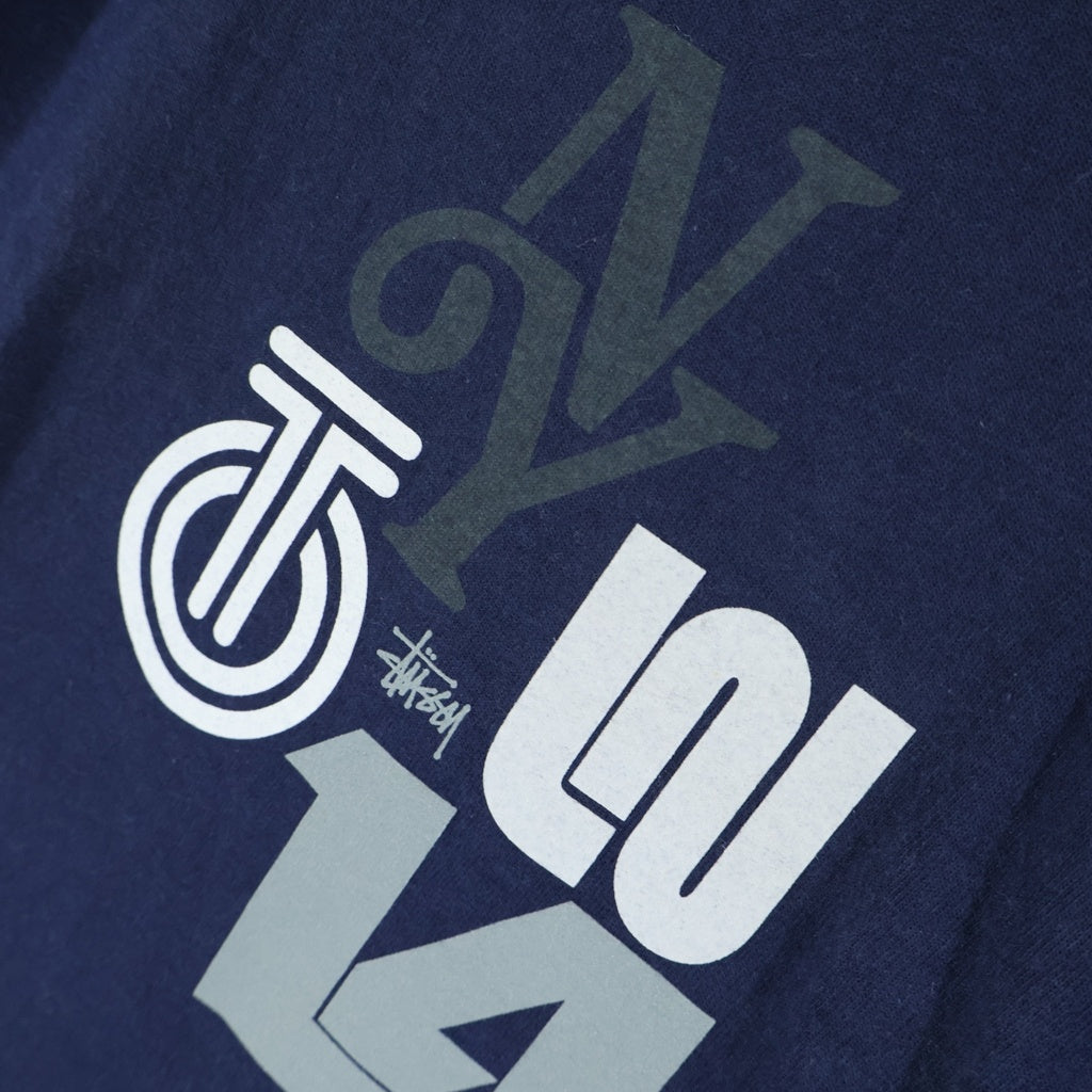 STUSSY(ステューシー) 90s OLD World Tour Tee ワールドツアー 半袖Tシャツ カットソー 都市プリント 紺タグ ネイビー