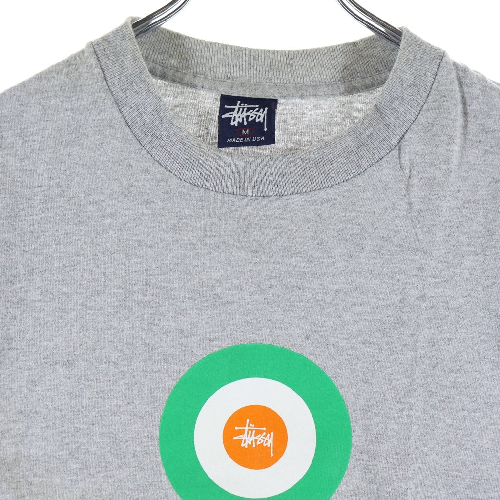 STUSSY(ステューシー) 90s OLD Target Mark Tee ターゲットマーク 半袖Tシャツ カットソー USA製 紺タグ グレー