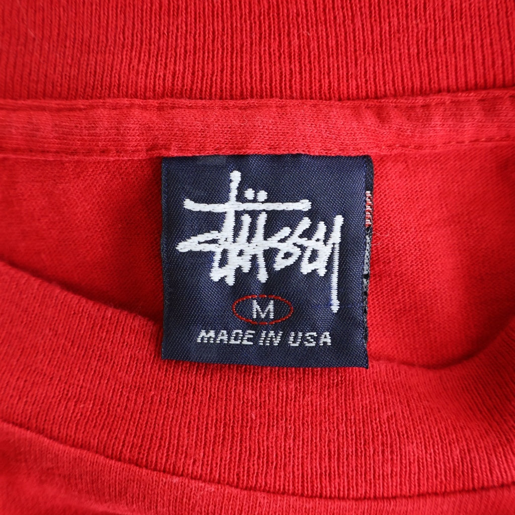 STUSSY(ステューシー) 90s OLD Box Logo S/S Tee ボックスロゴ 半袖Tシャツ カットソー 旧タグ USA製 レッド
