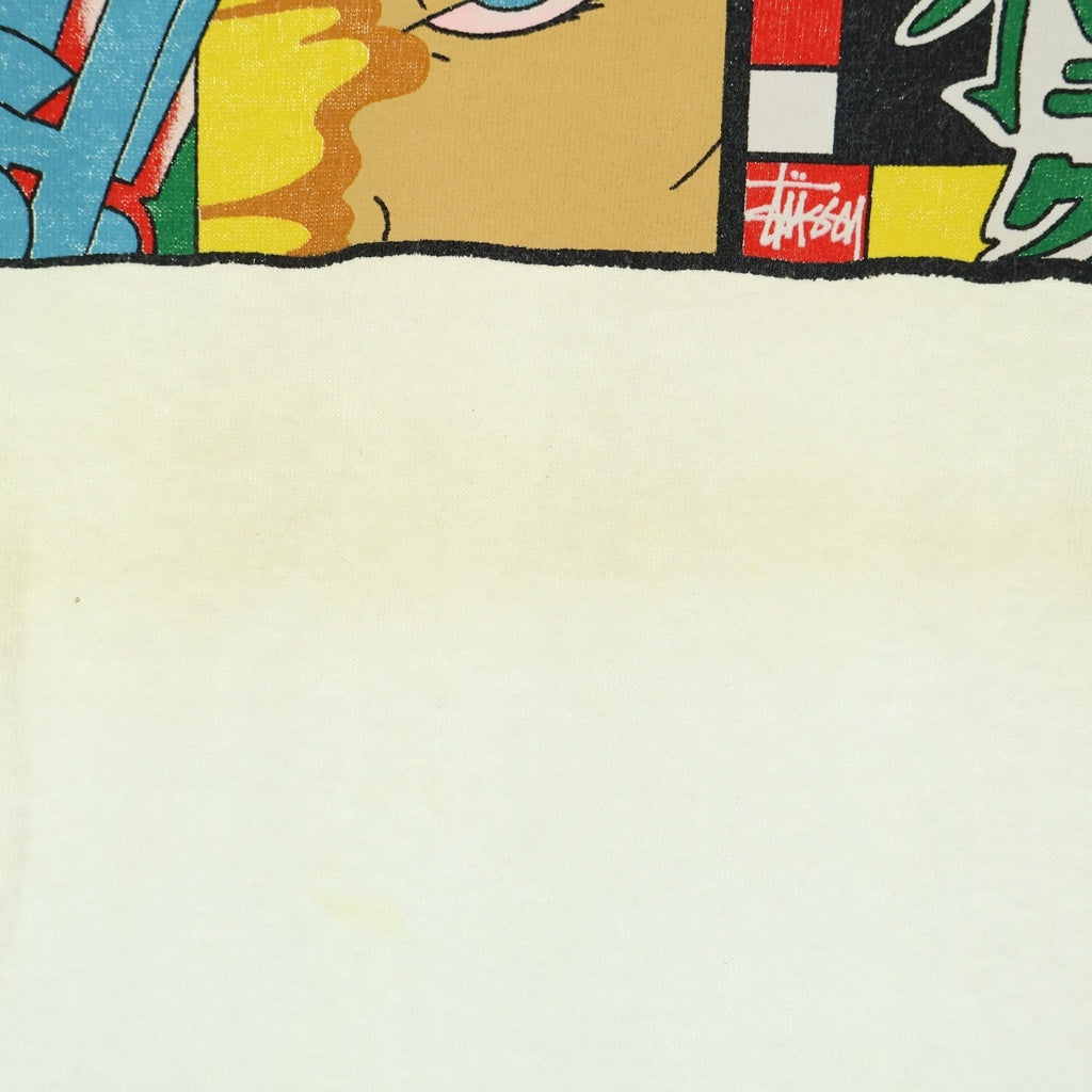 STUSSY(ステューシー) 00s OLD Comic Tee コミック 半袖プリントTシャツ カットソー 銀タグ コットン ホワイト
