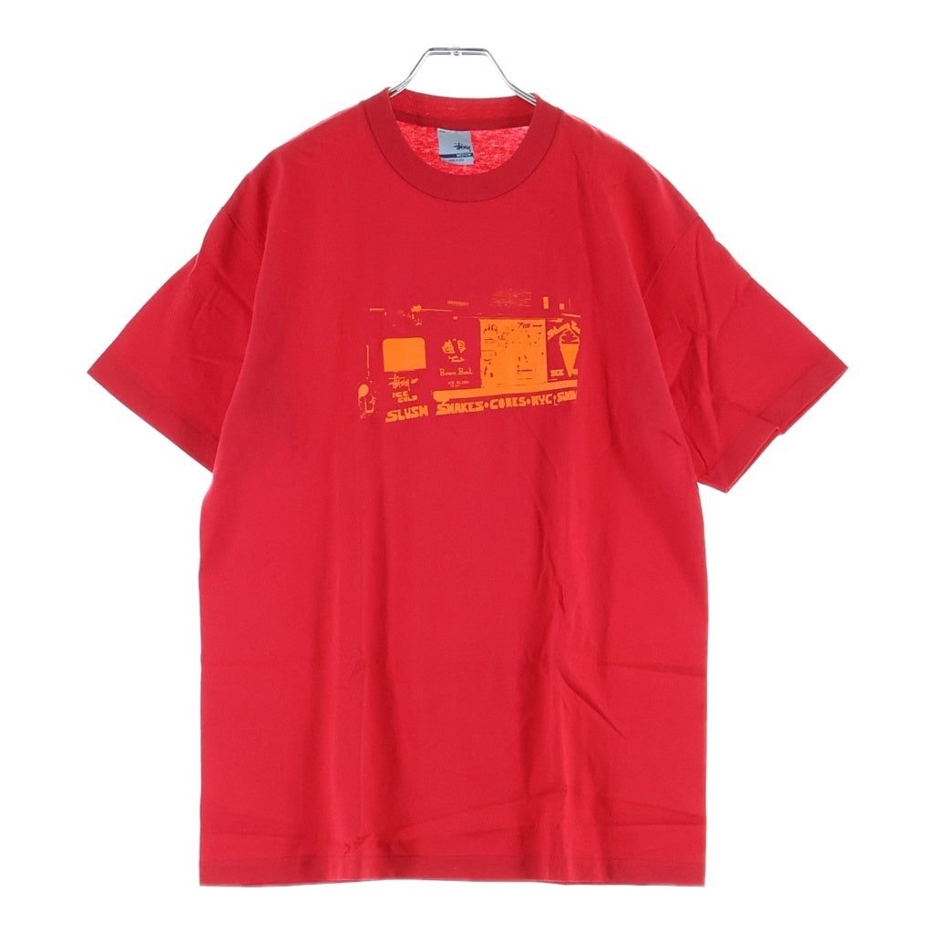 STUSSY(ステューシー) 00s OLD Ice Cream Shop Tee アイスクリーム 半袖Tシャツ カットソー 銀タグ USA製 レッド