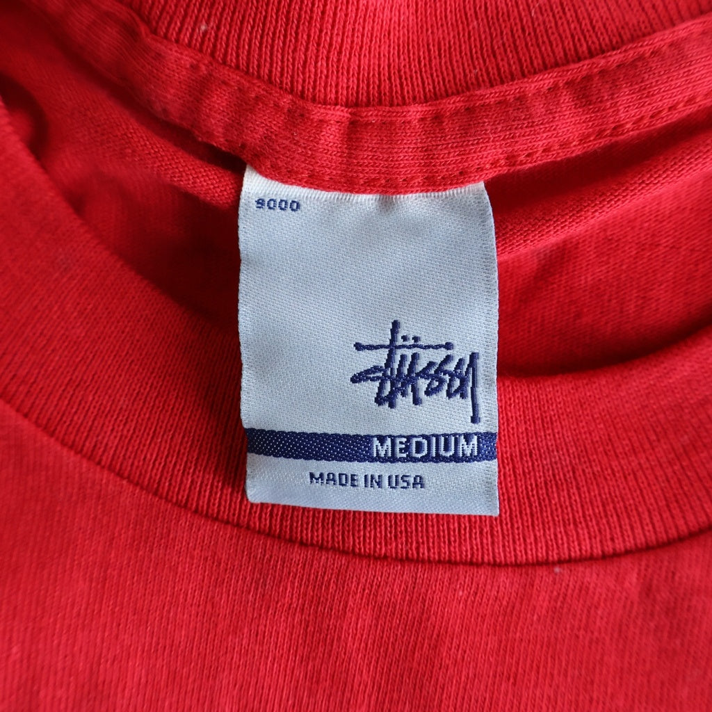 STUSSY(ステューシー) 00s OLD Ice Cream Shop Tee アイスクリーム 半袖Tシャツ カットソー 銀タグ USA製 レッド