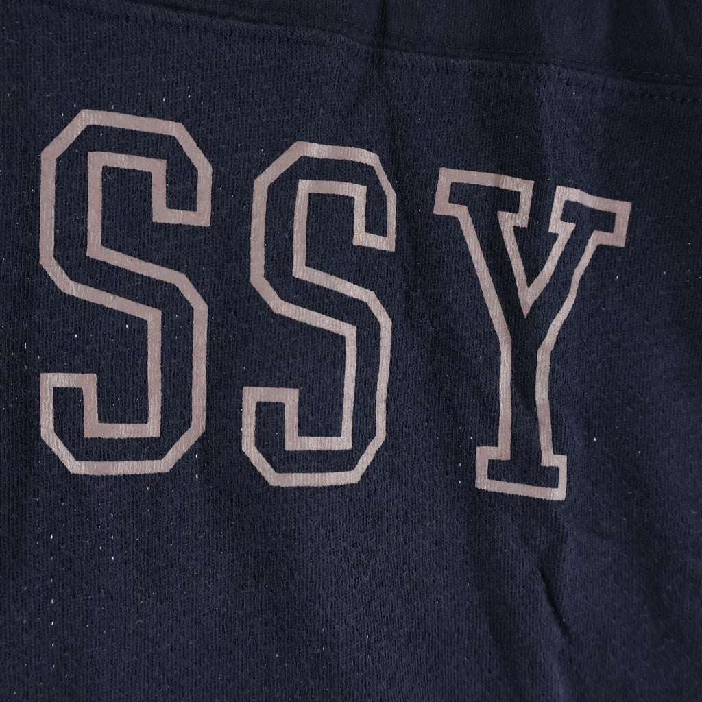 STUSSY(ステューシー) 90s OLD コットンメッシュ切り替え 半袖Tシャツ カットソー ネイビー