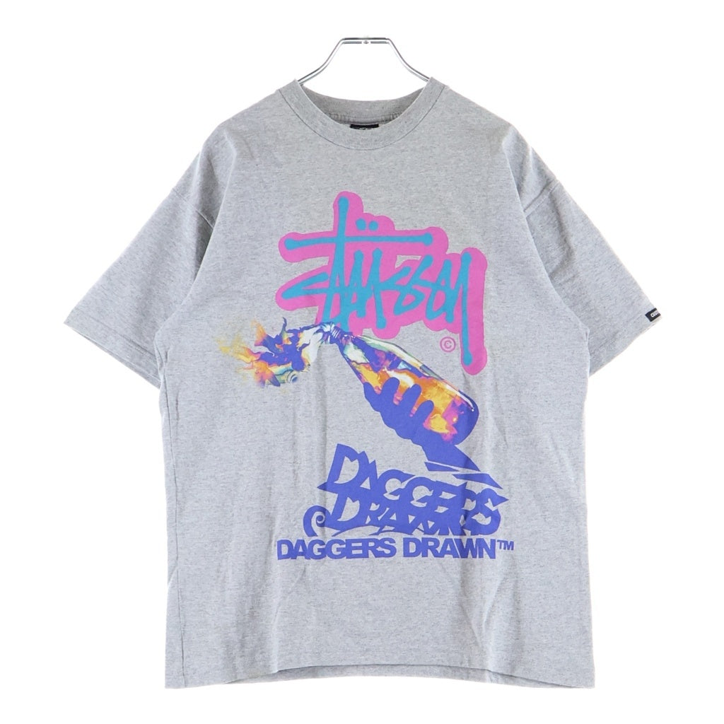 STUSSY(ステューシー) 00s CUSTOMADE Daggers Drawn 両面プリント 半袖Tシャツ カットソー USA製 グレー