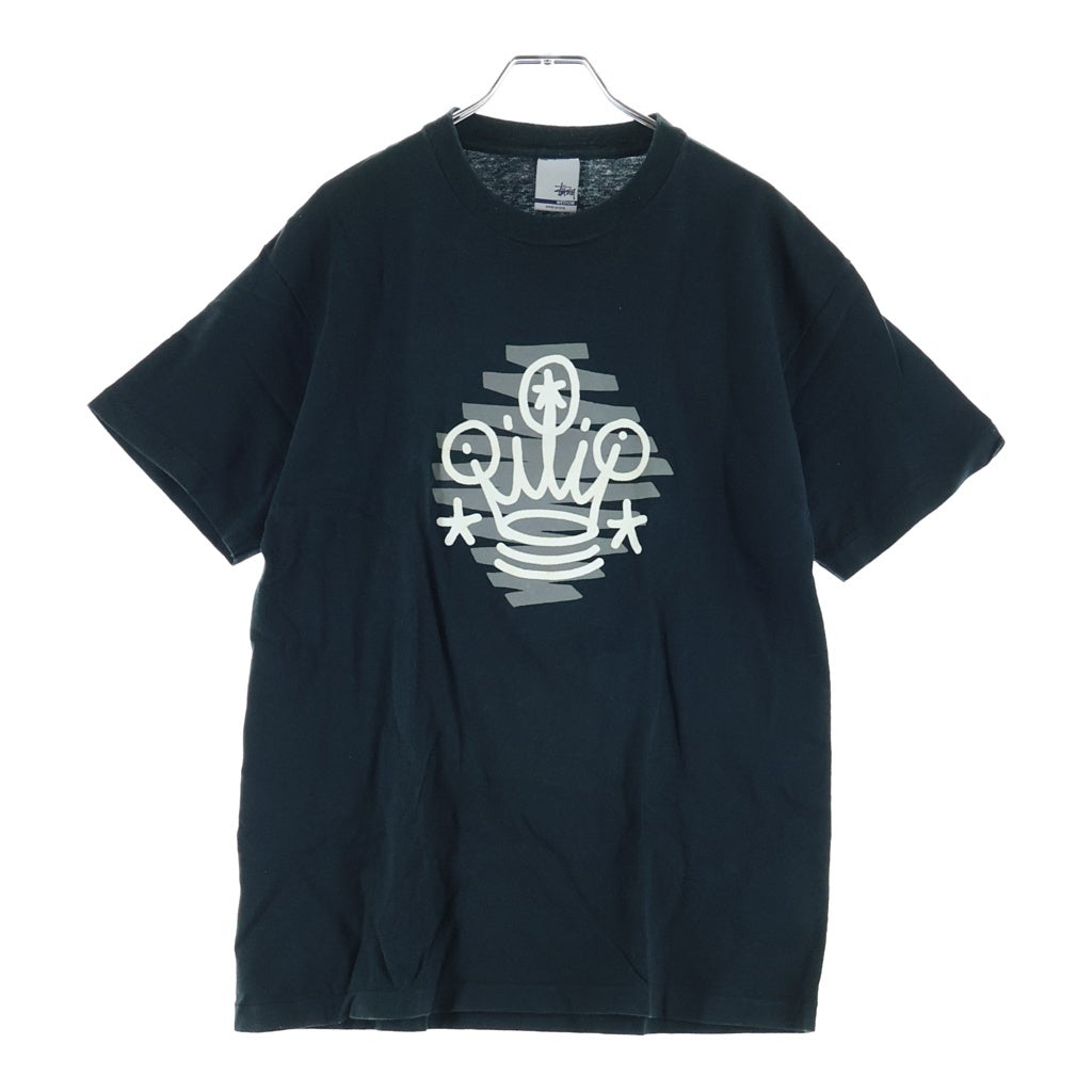 STUSSY(ステューシー) ×Eric Haze 00s OLD Crown Logo Tee エリックヘイズ クラウンロゴ 半袖Tシャツ カットソー 銀タグ ブラック