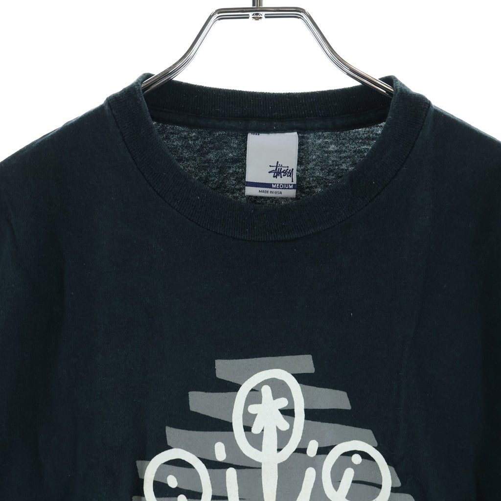 STUSSY(ステューシー) ×Eric Haze 00s OLD Crown Logo Tee エリックヘイズ クラウンロゴ 半袖Tシャツ カットソー 銀タグ ブラック