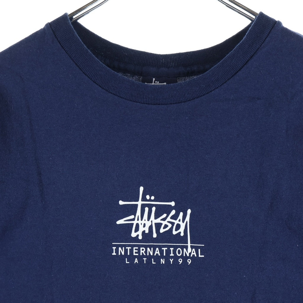 STUSSY(ステューシー) 90s OLD 1999 World Tour Tee 両面プリント 半袖Tシャツ カットソー ネイビー