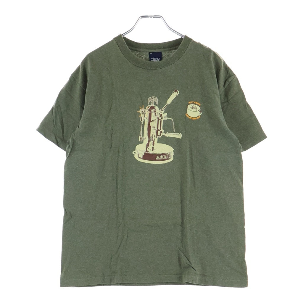 STUSSY(ステューシー) 90-00s OLD Anthony van engelen A.V.E. アンソニー バン エンゲラン 半袖プリントTシャツ カットソー グリーン