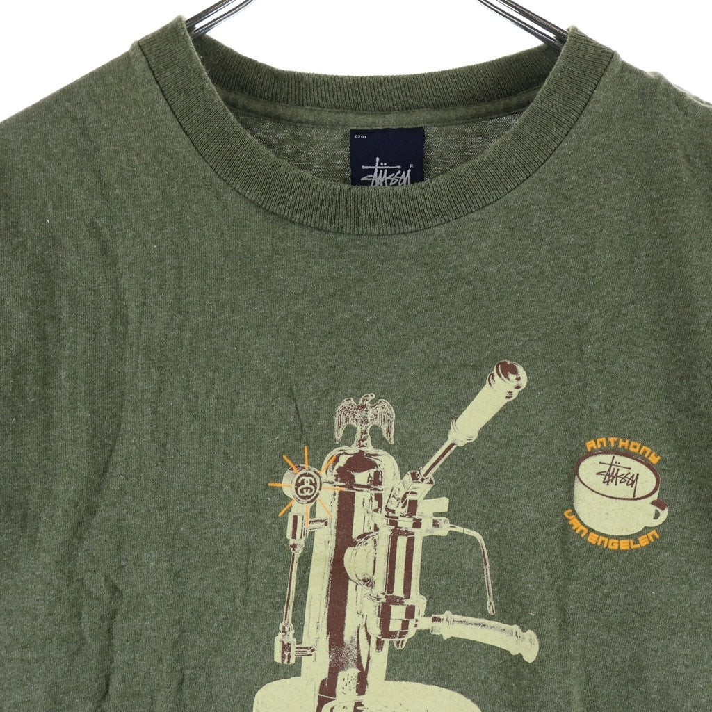 STUSSY(ステューシー) 90-00s OLD Anthony van engelen A.V.E. アンソニー バン エンゲラン 半袖プリントTシャツ カットソー グリーン