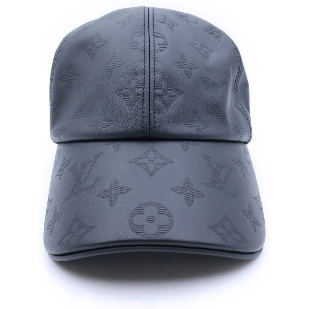 LOUIS VUITTON(ルイヴィトン) モノグラム シャドウ レザー ベースボールキャップ 帽子 ブラック M5473L レディース