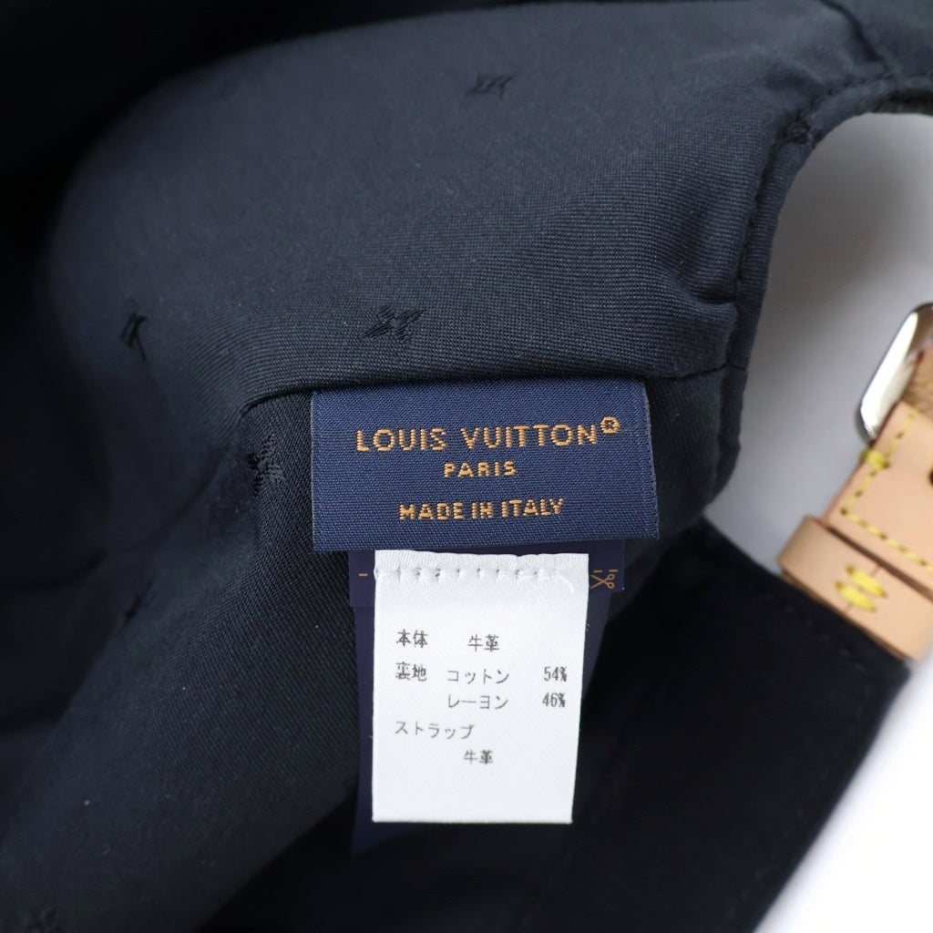LOUIS VUITTON(ルイヴィトン) モノグラム シャドウ レザー ベースボールキャップ 帽子 ブラック M5473L レディース