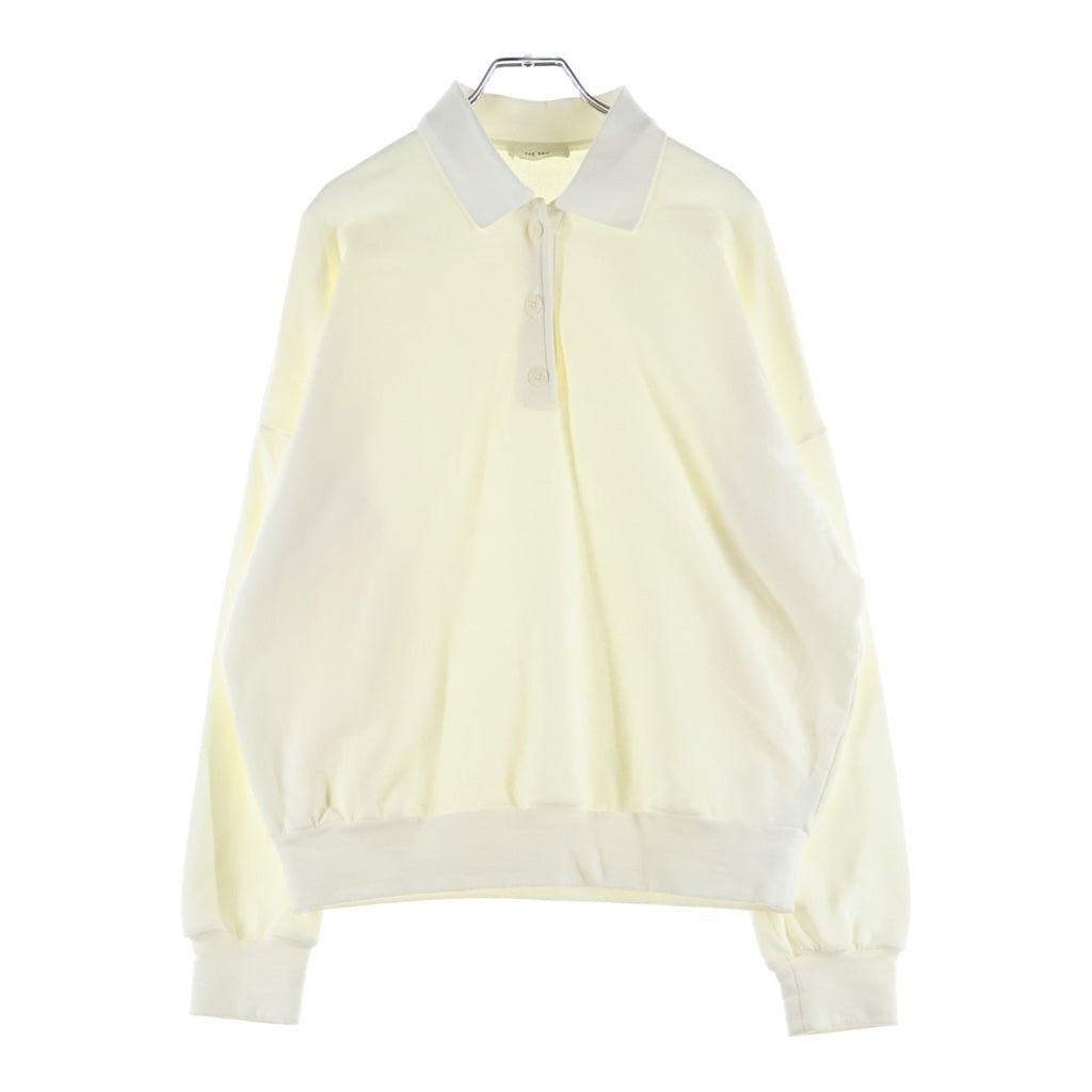 THE ROW(ザロウ) CORZAS TOP コルザ トップ オーバーサイズ コットン プルオーバー 長袖ポロシャツ 5748-Kアイボリー レディース