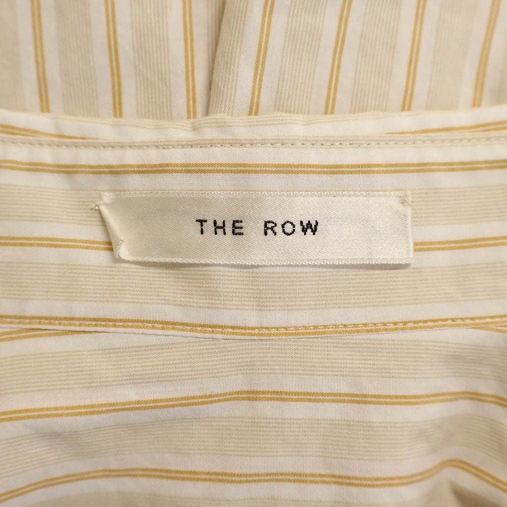 THE ROW(ザロウ) CASTER SHIRT キャスター ストライプ オーガニックコットン レギュラーカラー 長袖シャツ ベージュ 8629-W3584 レディース