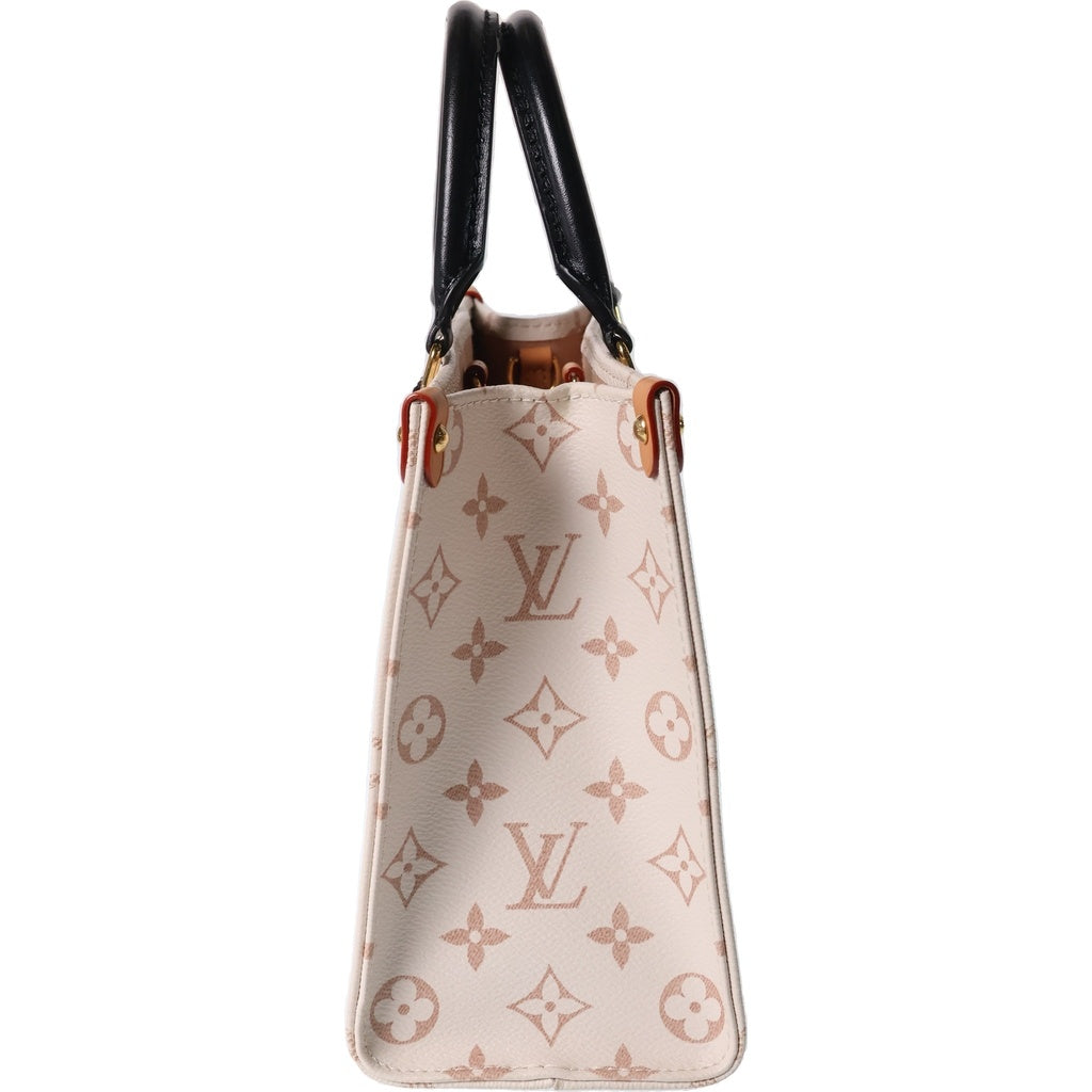 LOUIS VUITTON(ルイヴィトン) モノグラム デュンヌ オンザゴーPM 2WAYハンドバッグ ショルダーバッグ ベージュ×ブラック PVC×レザー M24533 ゴールド金具 レディース