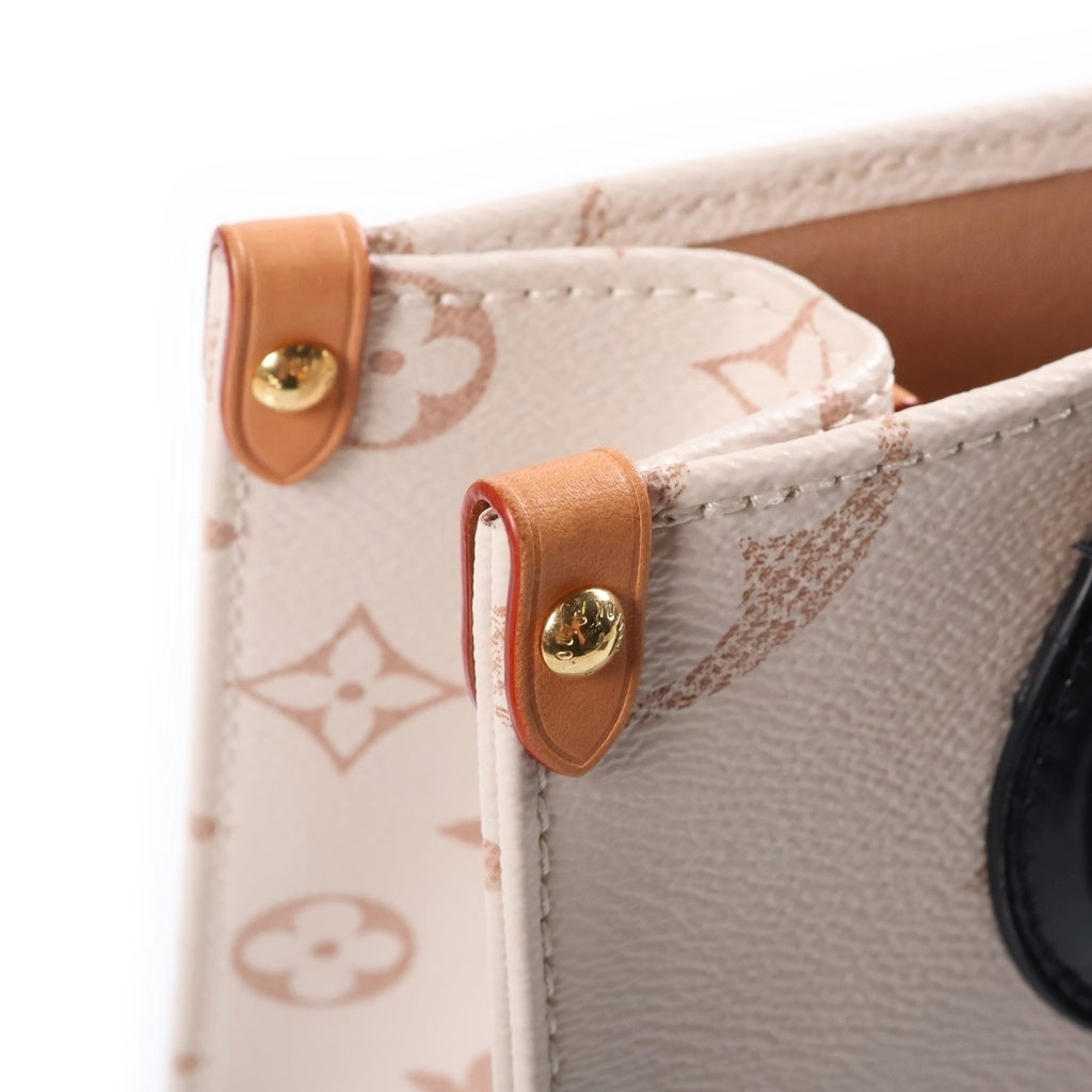 LOUIS VUITTON(ルイヴィトン) モノグラム デュンヌ オンザゴーPM 2WAYハンドバッグ ショルダーバッグ ベージュ×ブラック PVC×レザー M24533 ゴールド金具 レディース