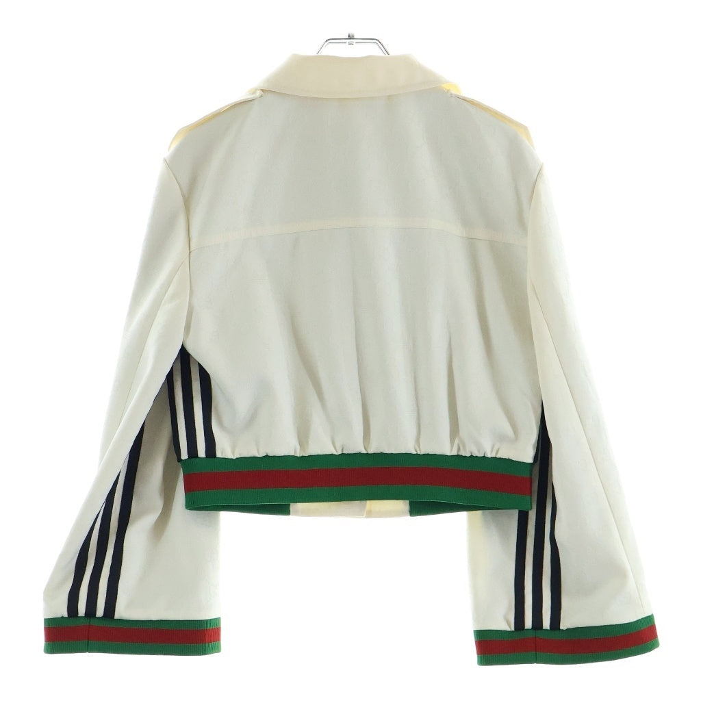 GUCCI(グッチ) ×ADIDAS アディダス ウェブストライプ クロップド ジャケット アイボリー 702987