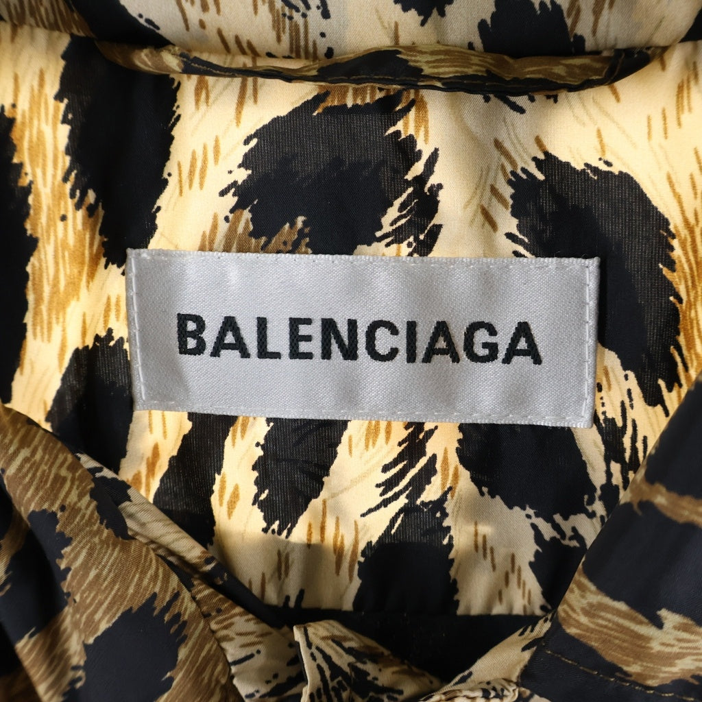 BALENCIAGA(バレンシアガ) 20SS Leopard Print Nylon Jacket レオパードプリント ナイロン コーチジャケット スナップボタン ブラウン/ブラック 571092 TGL34