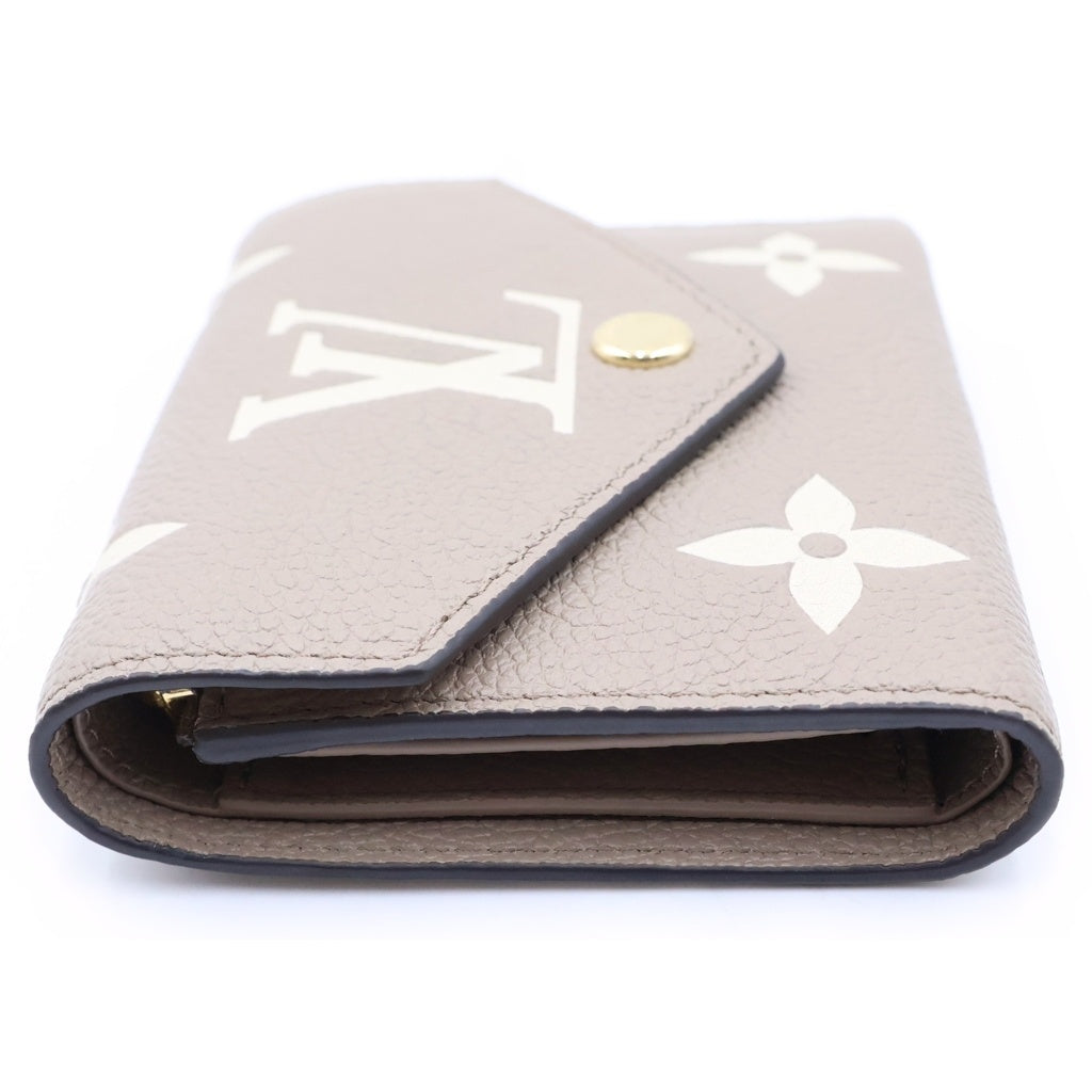 LOUIS VUITTON(ルイヴィトン) モノグラムアンプラント ポルトフォイユ ヴィクトリーヌ コンパクトウォレット 三つ折り財布 ベージュ レザー M81861 ゴールド金具 レディース